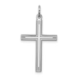 Laser Designed Cross Charm Pendant in Real 925 Sterling Silver