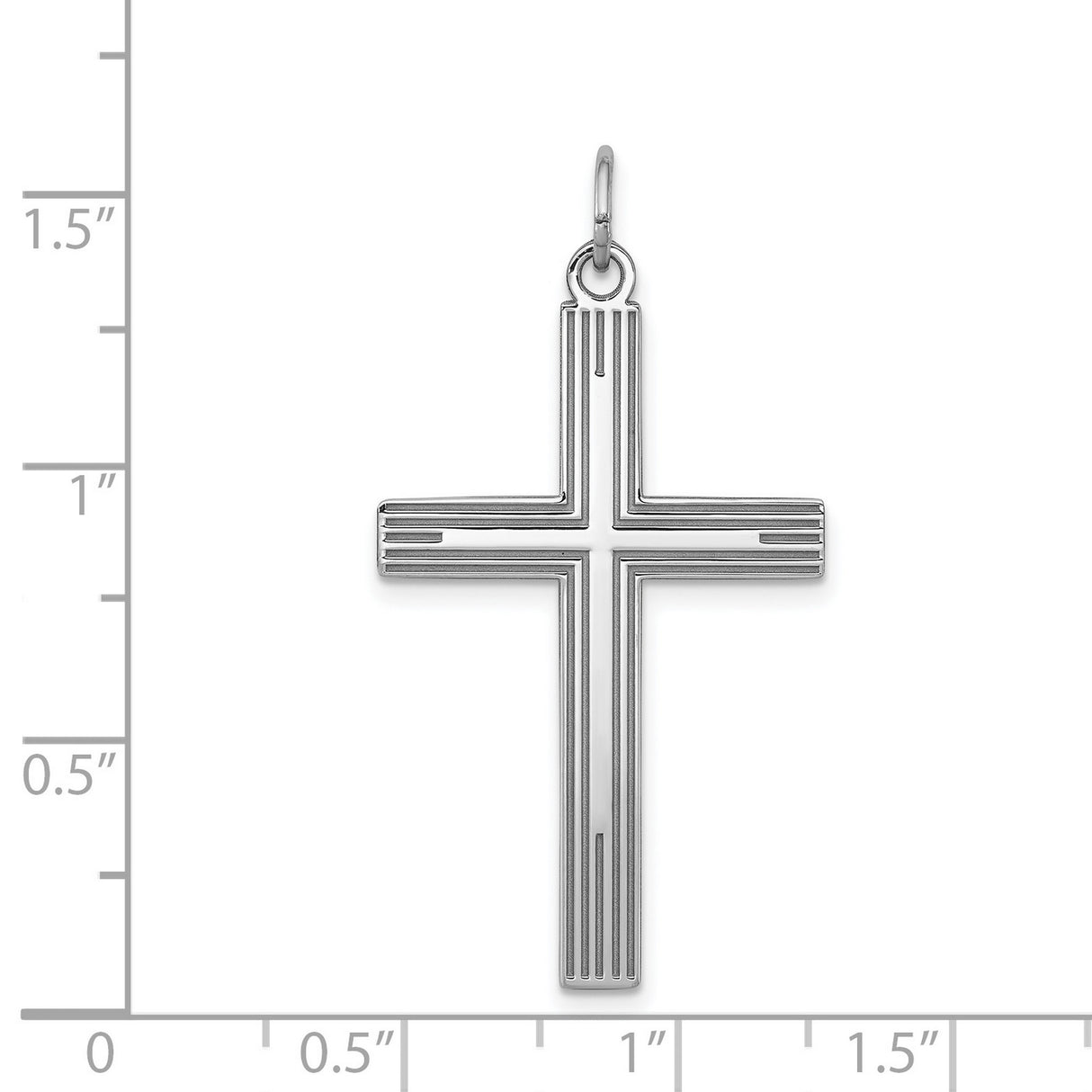 Laser Designed Cross Charm Pendant in Real 925 Sterling Silver