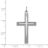 Laser Designed Cross Charm Pendant in Real 925 Sterling Silver