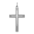 Laser Designed Cross Charm Pendant in Real 925 Sterling Silver