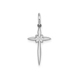 Sterling Silver Cross Pendant with Floral Motif and Geometric Design for Men and Women