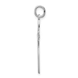 Sterling Silver Cross Pendant with Floral Detail and Polished Finish, Unisex Spiritual Jewelry