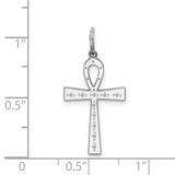 Ankh Cross With Embellishments Charm Pendant in Real 925 Sterling Silver