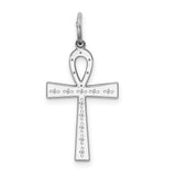 Ankh Cross With Embellishments Charm Pendant in Real 925 Sterling Silver