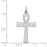 Ankh Cross With Embellishments Charm Pendant in Real 925 Sterling Silver