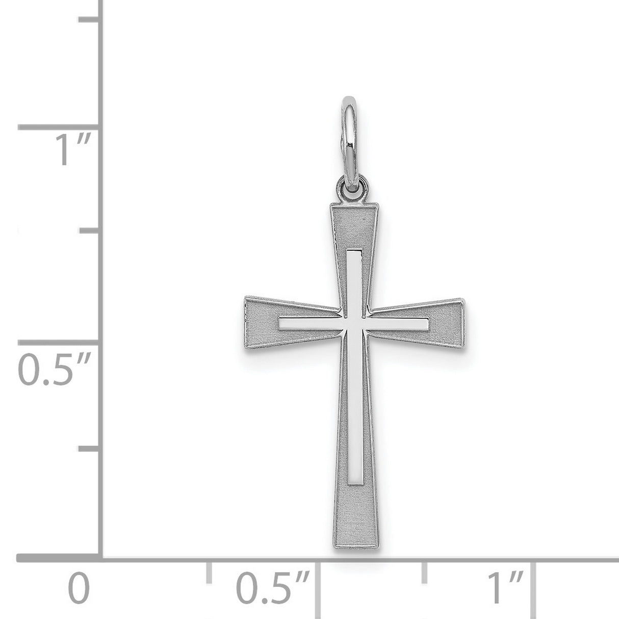 Laser Designed Cross Charm Pendant in Real 925 Sterling Silver