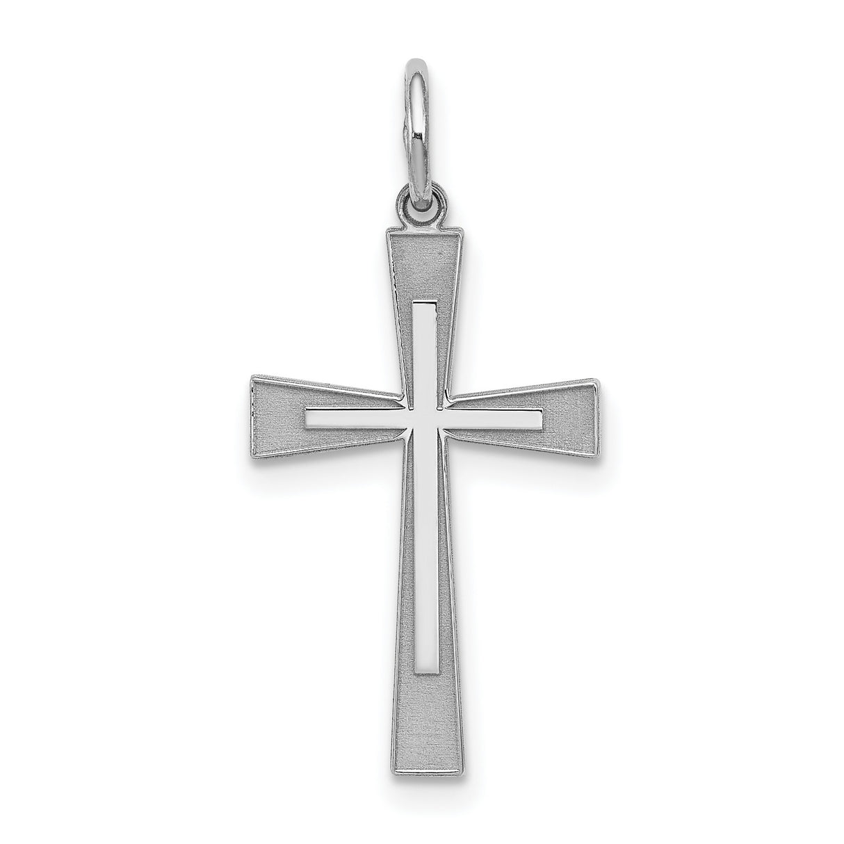 Laser Designed Cross Charm Pendant in Real 925 Sterling Silver