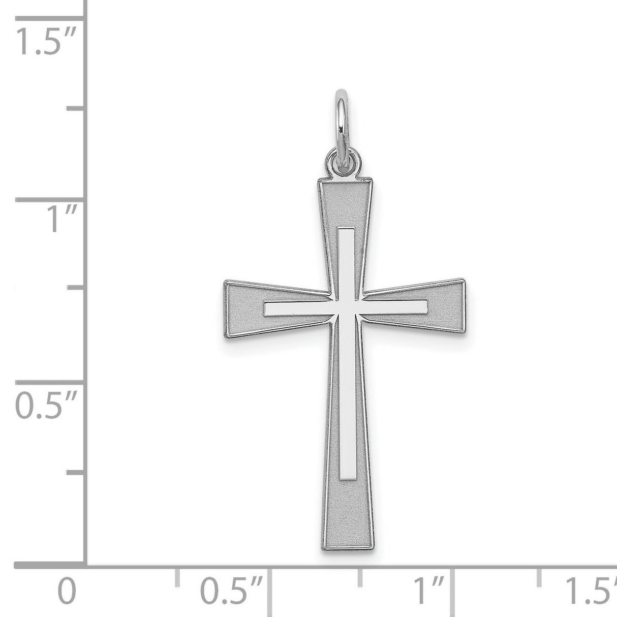 Laser Designed Cross Charm Pendant in Real 925 Sterling Silver