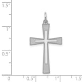 Laser Designed Cross Charm Pendant in Real 925 Sterling Silver