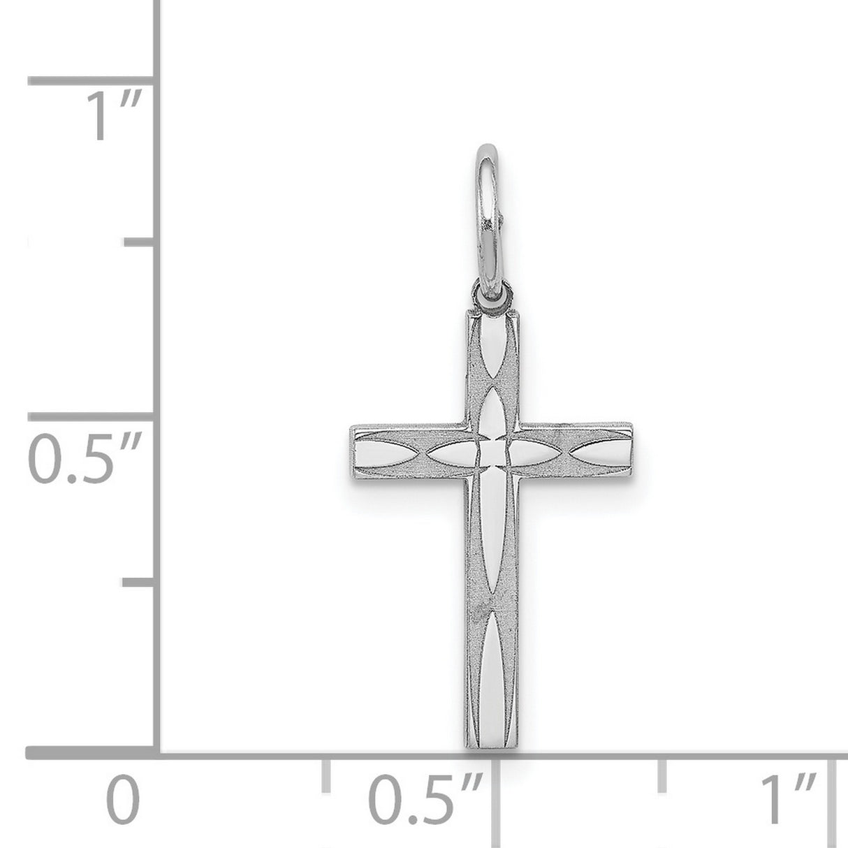 Laser Designed Cross Charm Pendant in Real 925 Sterling Silver