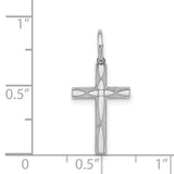 Laser Designed Cross Charm Pendant in Real 925 Sterling Silver