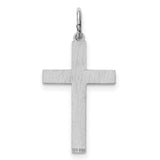 Laser Designed Cross Charm Pendant in Real 925 Sterling Silver