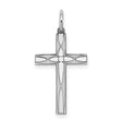 Laser Designed Cross Charm Pendant in Real 925 Sterling Silver