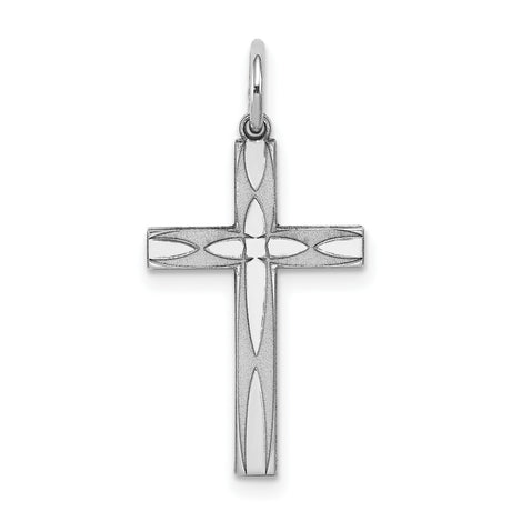 Laser Designed Cross Charm Pendant in Real 925 Sterling Silver