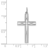 Laser Designed Cross Charm Pendant in Real 925 Sterling Silver