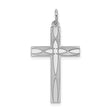 Laser Designed Cross Charm Pendant in Real 925 Sterling Silver