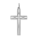 Laser Designed Cross Charm Pendant in Real 925 Sterling Silver