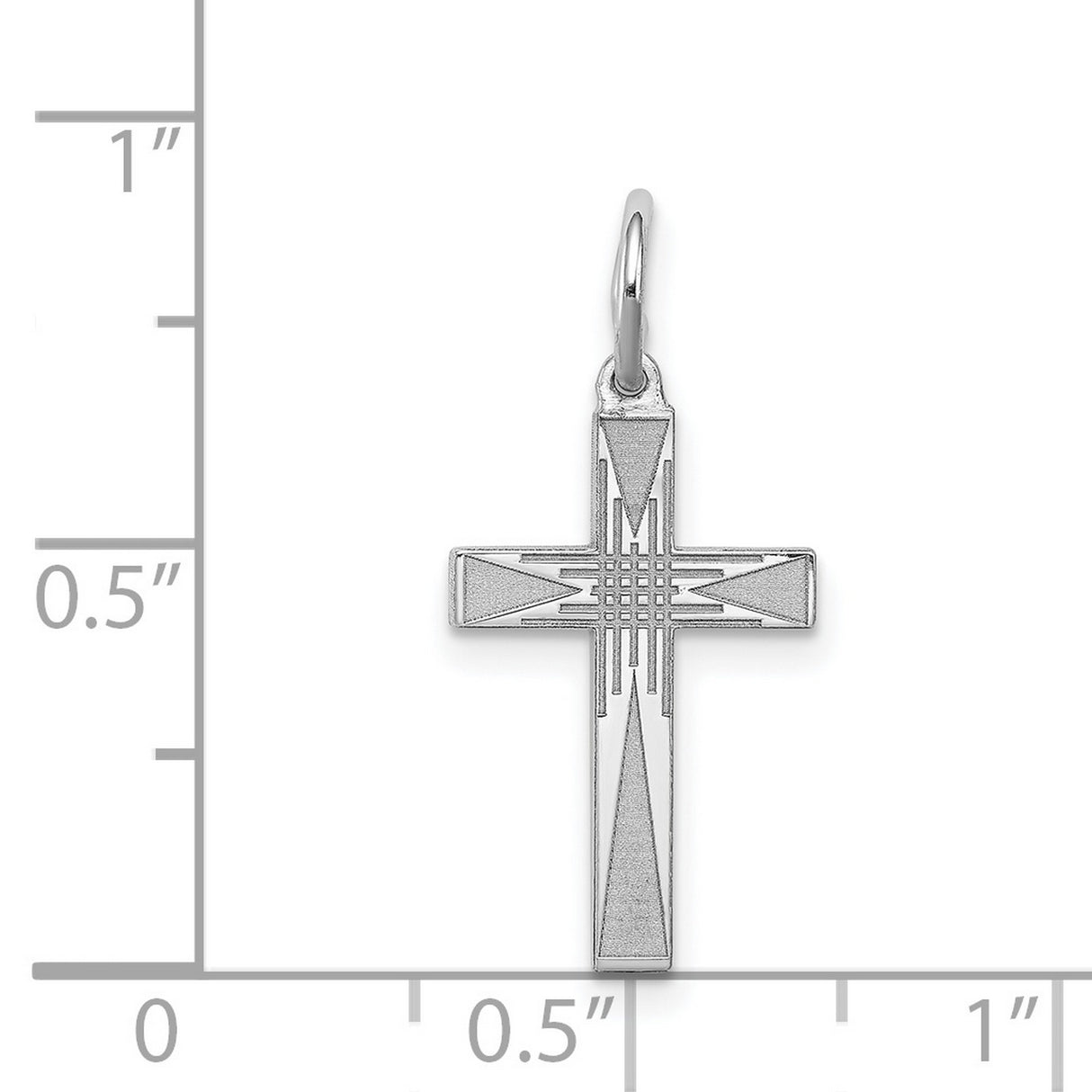 Laser Designed Cross Charm Pendant in Real 925 Sterling Silver