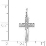 Laser Designed Cross Charm Pendant in Real 925 Sterling Silver