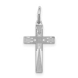 Laser Designed Cross Charm Pendant in Real 925 Sterling Silver