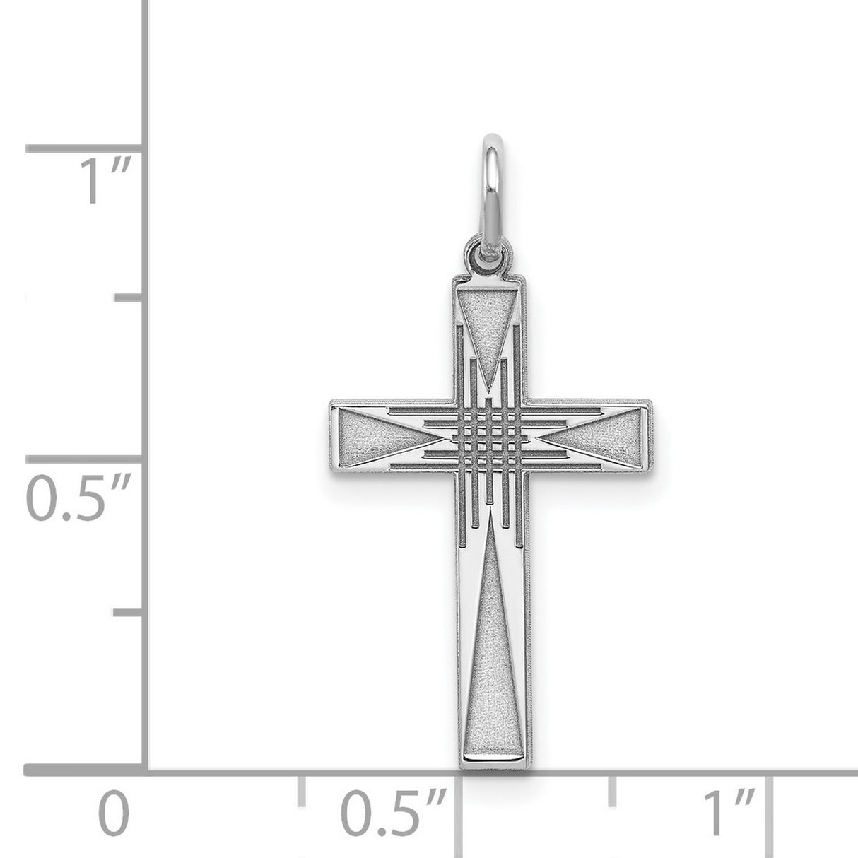 Laser Designed Cross Charm Pendant in Real 925 Sterling Silver