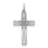 Laser Designed Cross Charm Pendant in Real 925 Sterling Silver