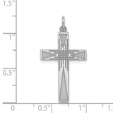 Laser Designed Cross Charm Pendant in Real 925 Sterling Silver