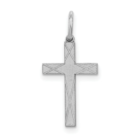 Laser Designed Cross Charm Pendant in Real 925 Sterling Silver