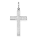 Laser Designed Cross Charm Pendant in Real 925 Sterling Silver