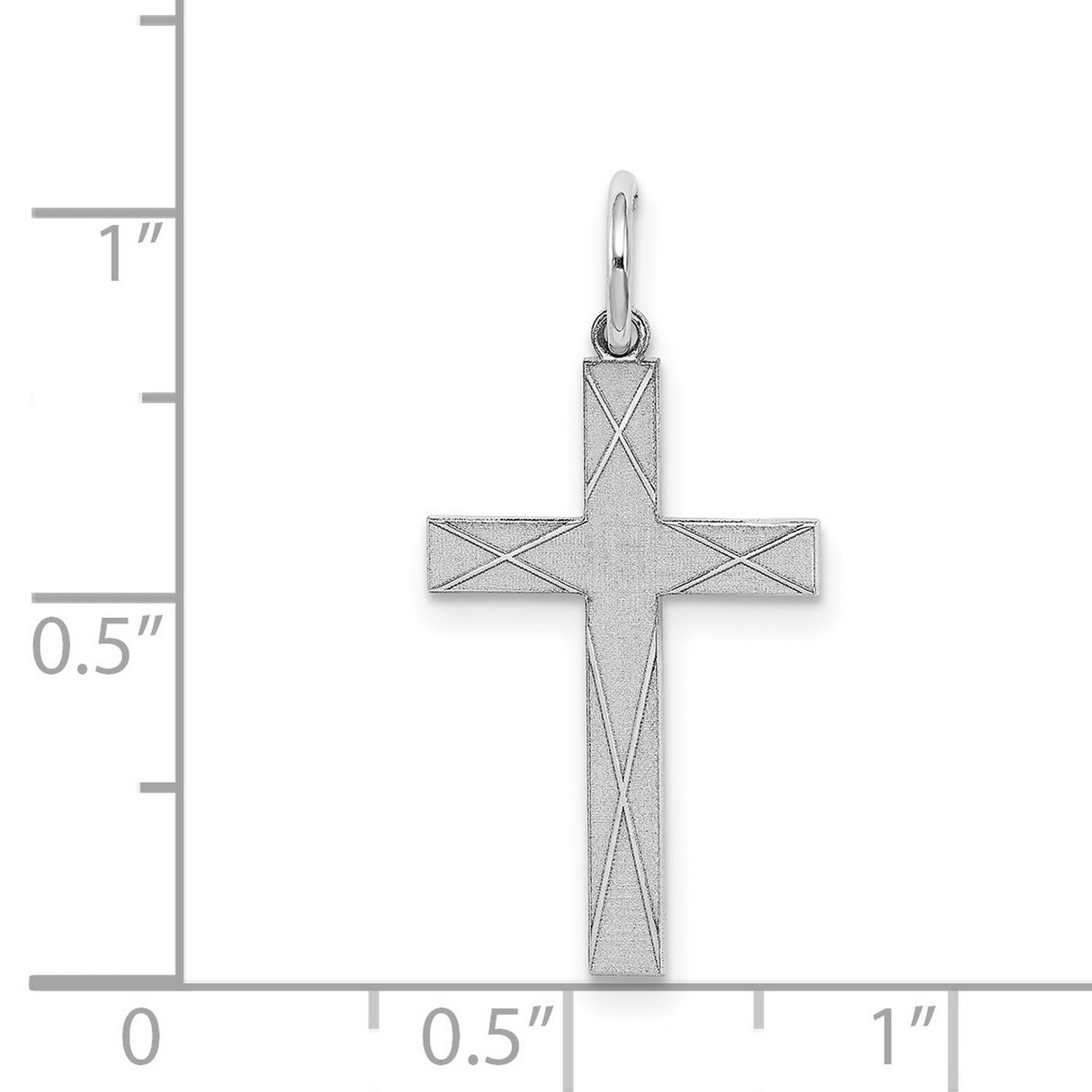 Laser Designed Cross Charm Pendant in Real 925 Sterling Silver