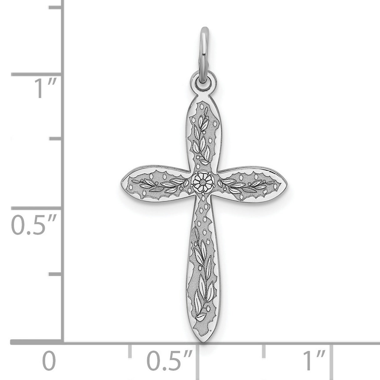 Laser Designed Cross Charm Pendant in Real 925 Sterling Silver