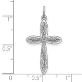 Laser Designed Cross Charm Pendant in Real 925 Sterling Silver