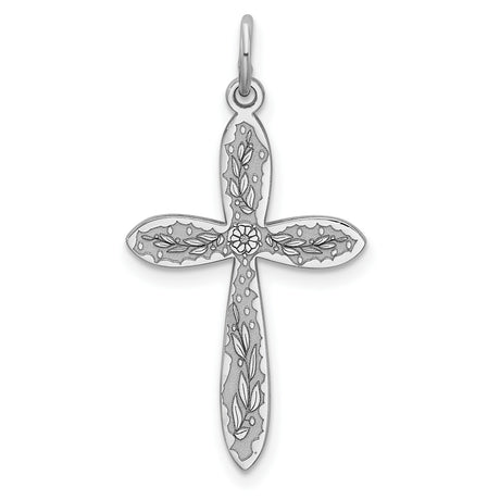 Laser Designed Cross Charm Pendant in Real 925 Sterling Silver
