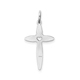 Sterling Silver Cross Pendant with Open Heart Design, Latin Religious Symbol for Men and Women