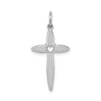 Sterling Silver Cross Pendant with Open Heart Design, Latin Religious Symbol for Men and Women