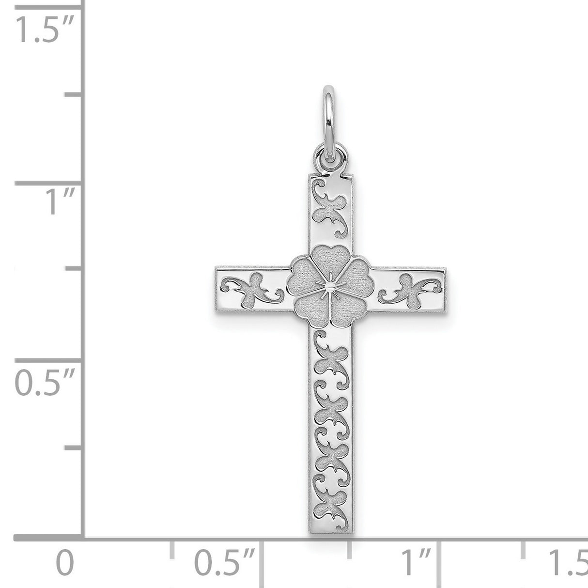 Laser Designed Cross Charm Pendant in Real 925 Sterling Silver