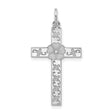 Laser Designed Cross Charm Pendant in Real 925 Sterling Silver