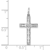 Laser Designed Cross Charm Pendant in Real 925 Sterling Silver