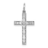 Laser Designed Cross Charm Pendant in Real 925 Sterling Silver