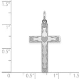 Laser Designed Cross Charm Pendant in Real 925 Sterling Silver