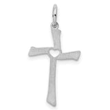 Laser Designed Cross Charm Pendant in Real 925 Sterling Silver