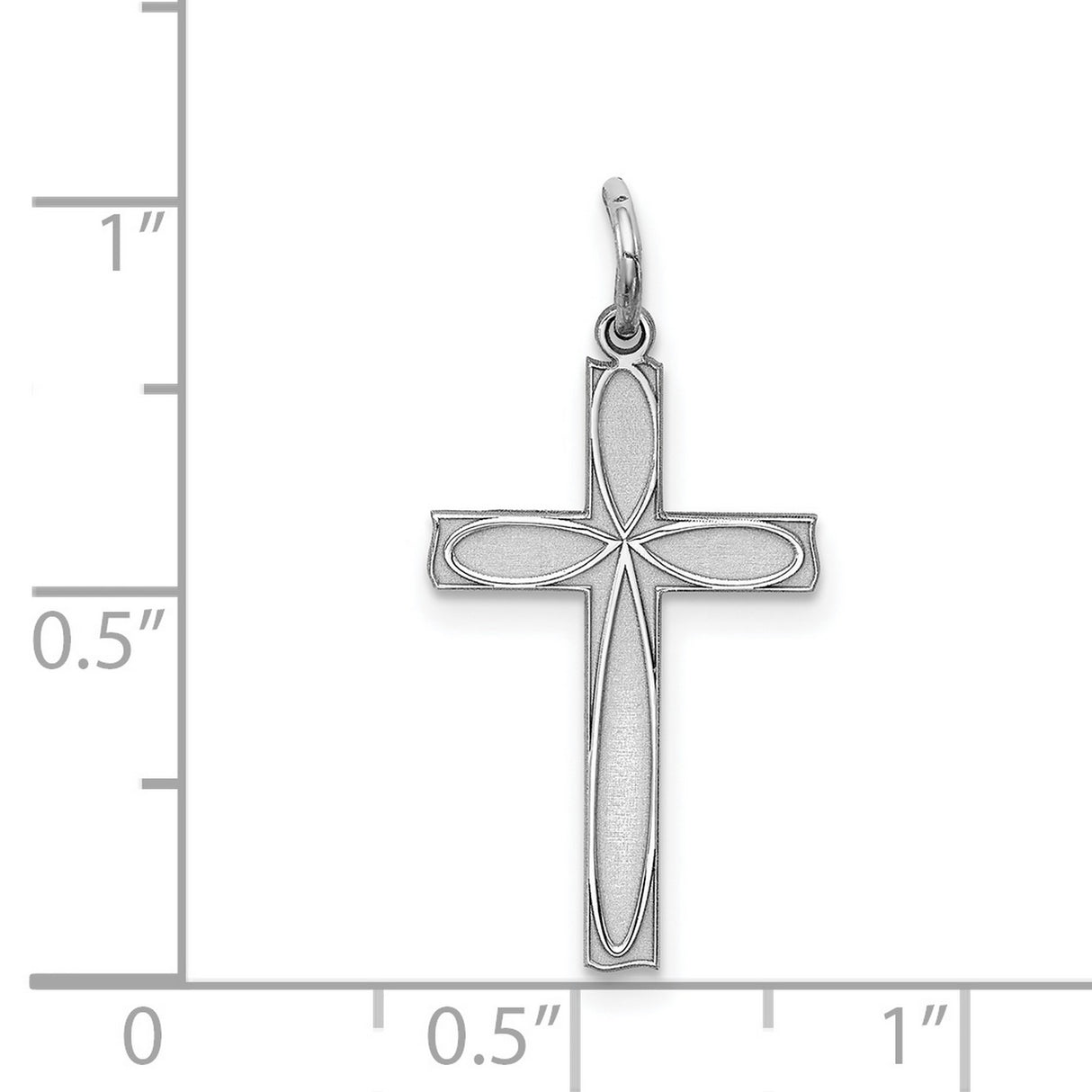 Laser Designed Cross Charm Pendant in Real 925 Sterling Silver