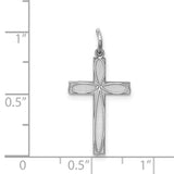 Laser Designed Cross Charm Pendant in Real 925 Sterling Silver