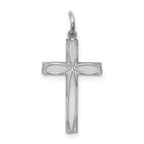 Laser Designed Cross Charm Pendant in Real 925 Sterling Silver