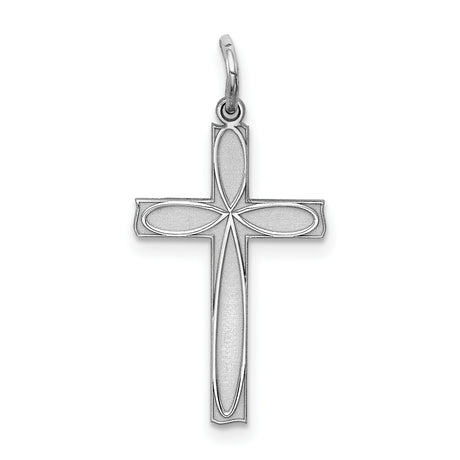 Laser Designed Cross Charm Pendant in Real 925 Sterling Silver