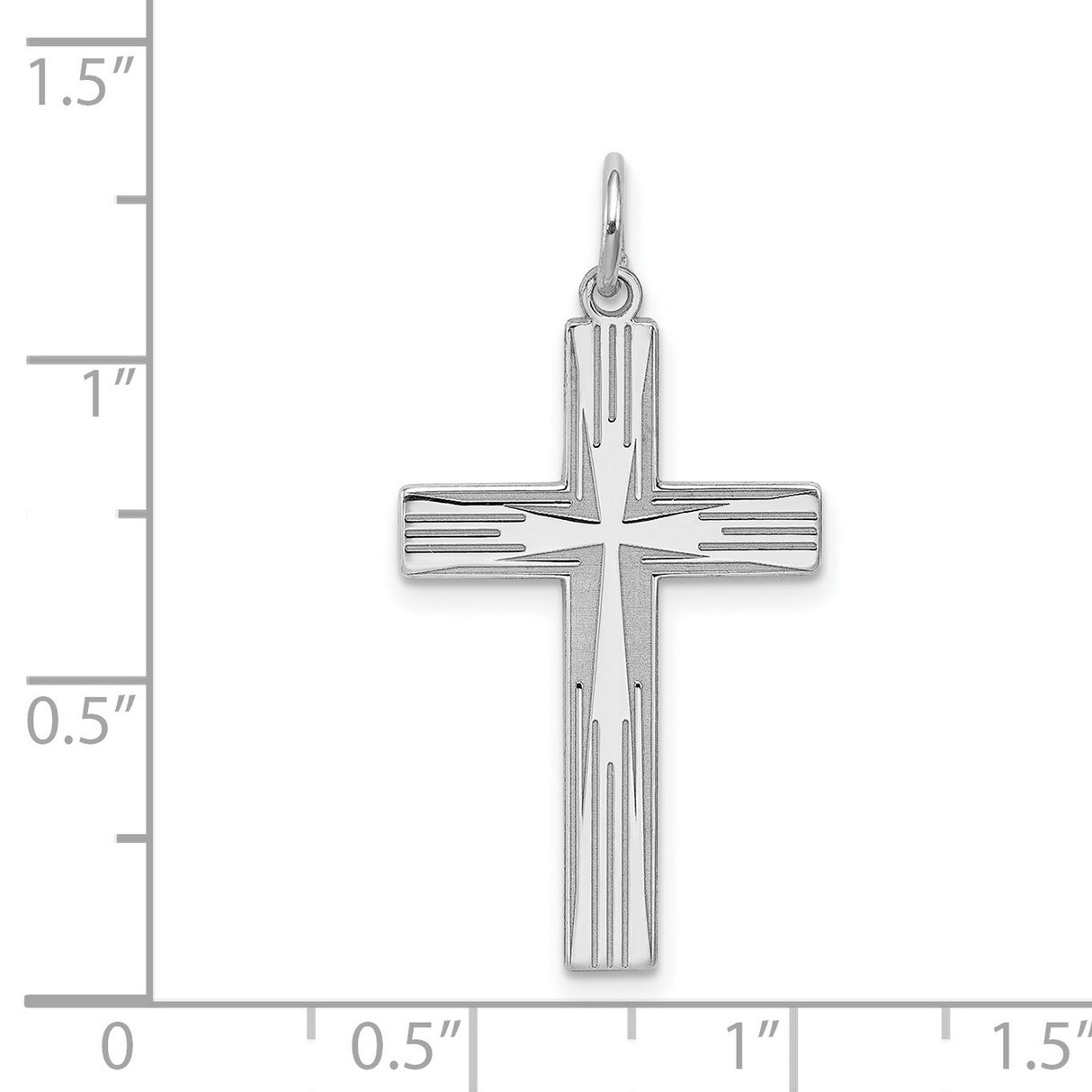 Laser Designed Cross Charm Pendant in Real 925 Sterling Silver