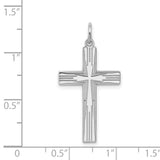 Laser Designed Cross Charm Pendant in Real 925 Sterling Silver