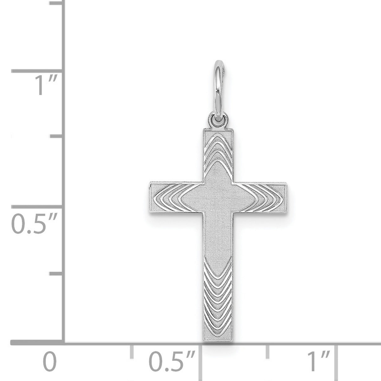 Laser Designed Cross Charm Pendant in Real 925 Sterling Silver