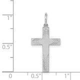 Laser Designed Cross Charm Pendant in Real 925 Sterling Silver