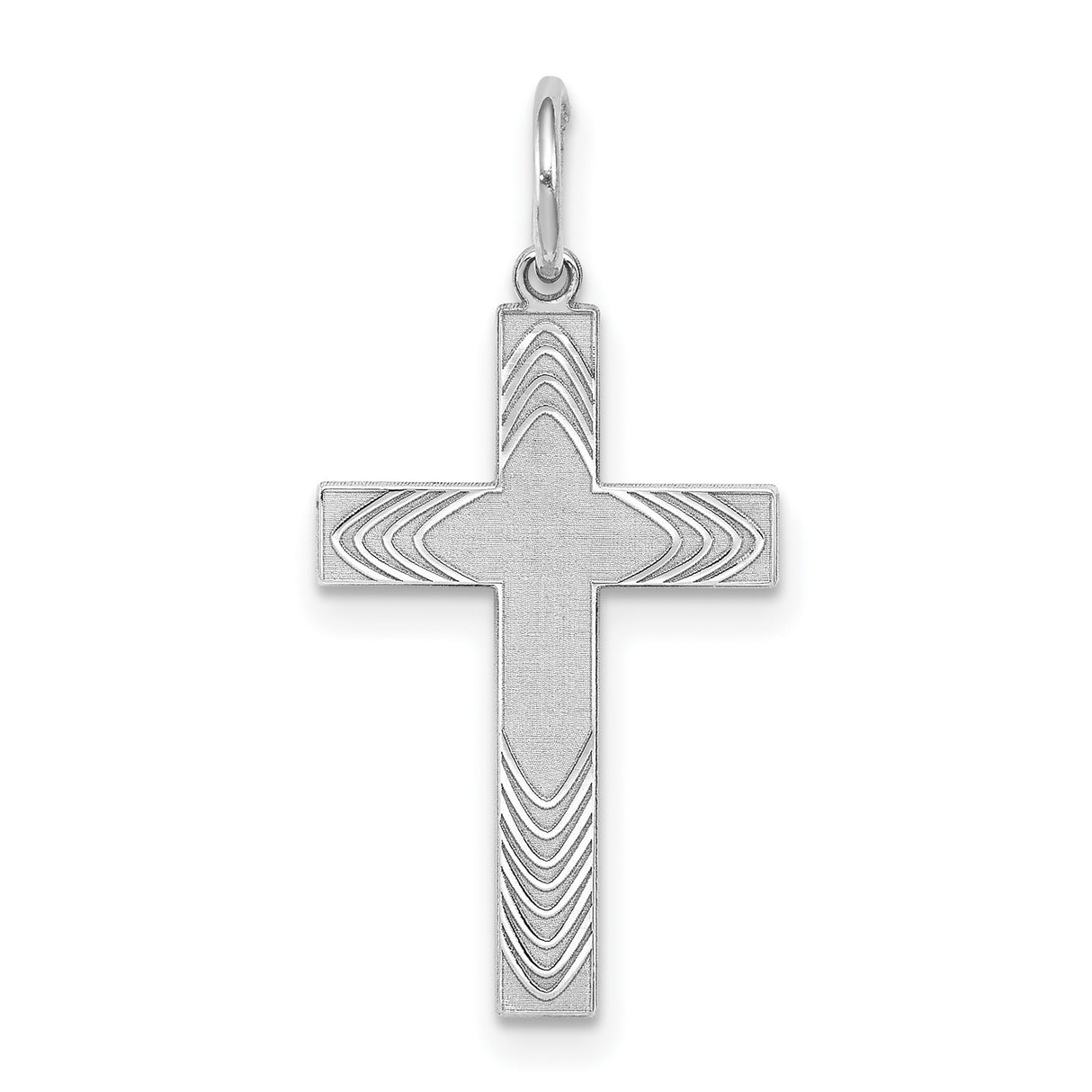 Laser Designed Cross Charm Pendant in Real 925 Sterling Silver